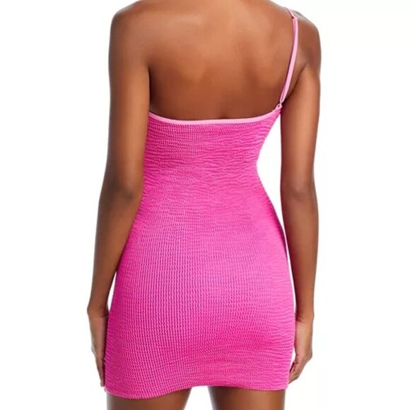 GIFT50 Cleonie One Shoulder Jindy Bodycon Mini Dress Size One Barbie Pink - Picture 2 of 2